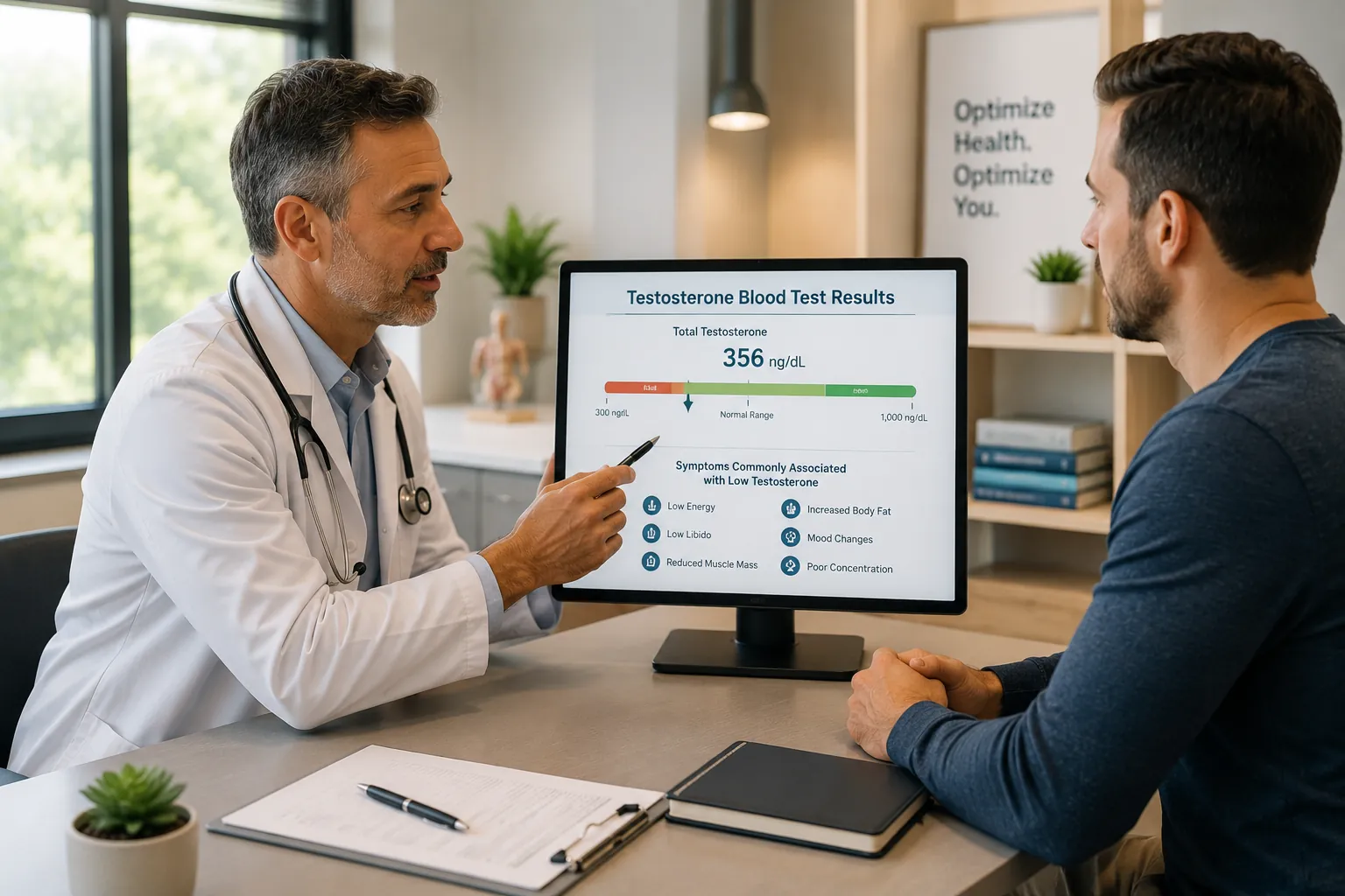 Blood test for testosterone level evaluation at Elevate Health Group
